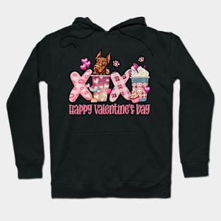 Doberman XOXO Happy Valentine's Day Coffee & Dog Lover Hoodie